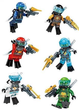 Набір фігурок чоловічків ніндзя 6шт водолаз figures sets ninjag 6pcs diver ninjago vs026