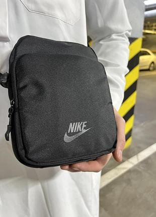 Мужская спортивная барсетка nike черная сумка через плечо найк nike