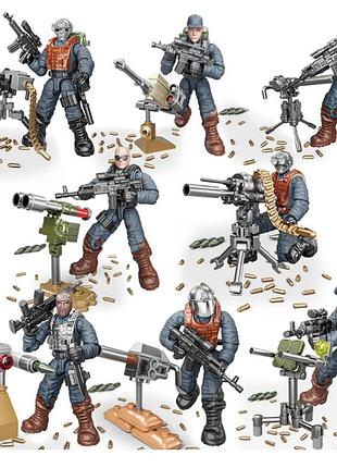 Набір конструктор 8в1 «спецназ: елітний штурмовий загін swat shooting» з важкою зброєю та артилерією