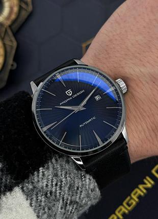 Часы magani design automatic синий циферблат | кожа | часы