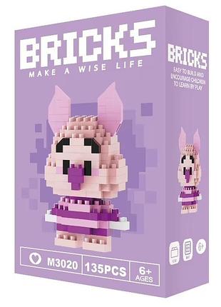 Конструктор фигурка пиксели bricks пятачок серия "мультгерои" piglet m3020