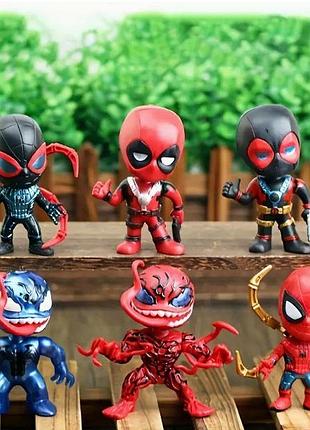 Набір фігурок marvel spider-man, deadpool та venom 6 шт.
