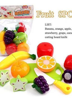 Игровой набор “фрукты для резки” – детская кухня 8 предметов toy kitchen fruit set 8 pcs with cutting board & knife
