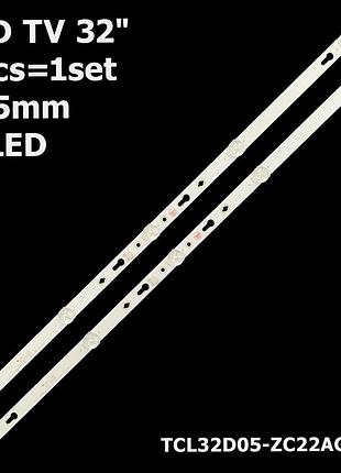 Led підсвітка tv xiaomi 32" tcl32d05-zc22ag-16 tcl32d05-zc22ag-11 94v-01815 303tc320039 303tc320040 2шт.