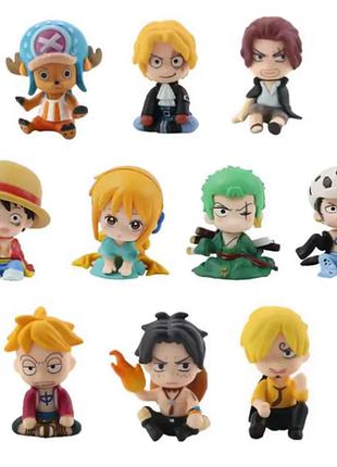 Набор фигурок 10 шт. аніме one piece фигура луффи зоро усопп санджи фрэнки чоппер робин
