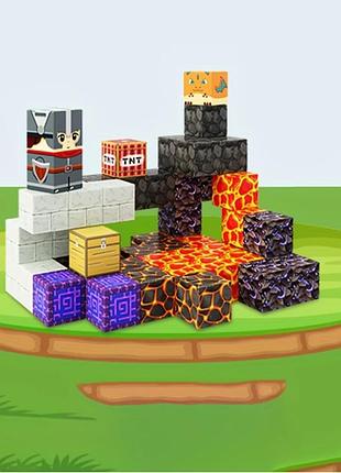 Магнітний конструктор для дітей "пекельний світ" у стилі майнкрафт (minecraft) 63 деталі