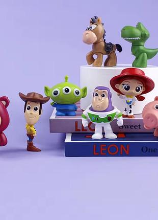 Набір фігурок toy story 8 шт – персонажі мультфільму історія іграшок (woody, buzz, rex, jessie та інші)
