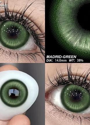 Цветные зеленые кукольные линзы green.зеленые глаза .красивые глаза + контейнер в подарок