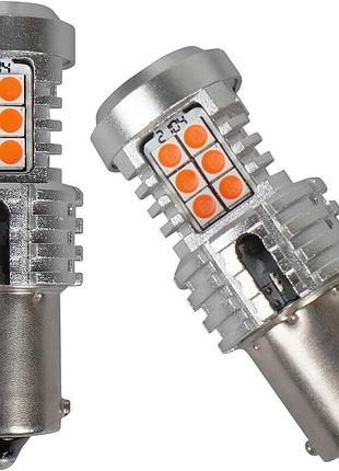 Светодиодные красные габаритные лампы ams ultimate p21w u24 1156 180 canbus 1300k на 12v (2 года гарантия)