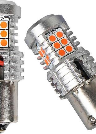 Светодиодные красные габаритные лампы ams ultimate цоколь p21w u24 1156 150 canbus 1300k на 12v (2 года гарантия)