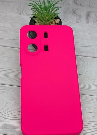 Уценка !!!! чехол silicone cover для xiaomi redmi 13c бампер с микрофиброй розовый уценка !!!!!