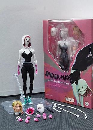 Колекційна екшн-фігурка spider-gwen: across the spider-verse гвен стейсі «людина-павук: крізь всесвіт» 15 см (s.h.figuarts style)