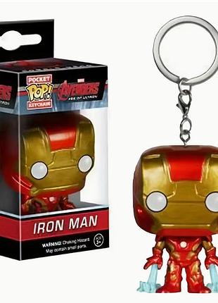 Брелок funko pop iron man | виниловая фигурка железный человек avengers pocket pop 7.5 см