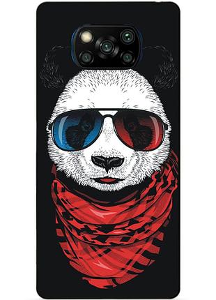 Силиконовый бампер чехол для xiaomi poco x3 с рисунком панда