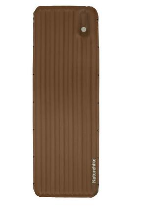 Матрас надувной туристический одноместный naturehike cnk2450ws035, 198х68х9.5 см, коричневый со встроенной помпой для надувания.