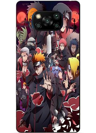 Силиконовый бампер чехол для xiaomi poco x3 с рисунком наруто аниме