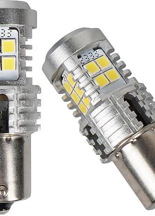 Светодиодные белые габаритные лампы ams ultimate цоколь p21w u24 1156 180 canbus 5500k на 12v (2 года гарантии)