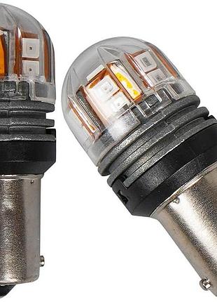 Светодиодные красные габаритные лампы ams longlife цоколь p21w 1156 1300k на 12v (2 года гарантия)