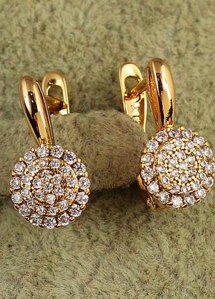 Сережки xuping jewelry ореол чистоти 1,5 см золотисті