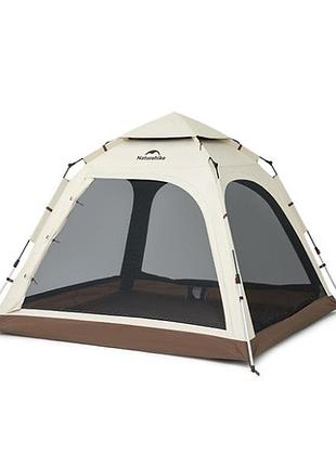 Палатка трехместная автоматическая naturehike ango cnk2550ws010, l, коричневая