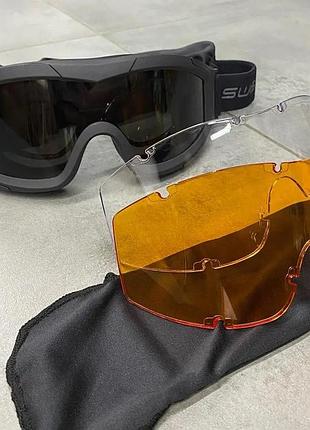Маска тактическая swiss eye f-tac 18826 на 3 стекла