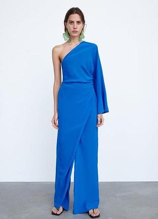 Брючний комбінезон палаццо на одне плече zara