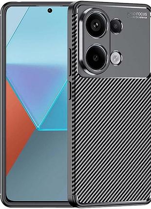 Чехол fiji ultimate carbon для xiaomi redmi note 14s противоударный бампер черный