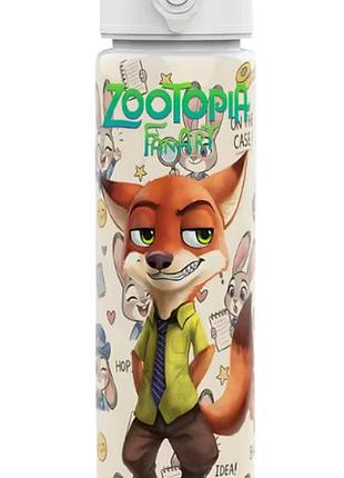 Детская бутылочка для воды с трубочкой зоотопия zootopia зверополис 750 мл