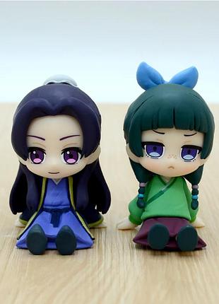 Набор из 2 чиби фигурок apothecary diaries / kusuriya no hitorigoto — мао мао и джинши 6.3 см / аниме фигурки pvc коллекционные