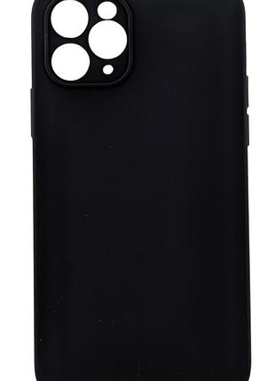Чехол silicone case box для apple iphone 11 pro бампер с микрофиброй черный (без лого)