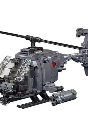 Конструктор боевой вертолет ah-6i (400 деталей + 2 фигурки) — военная сборная модель
