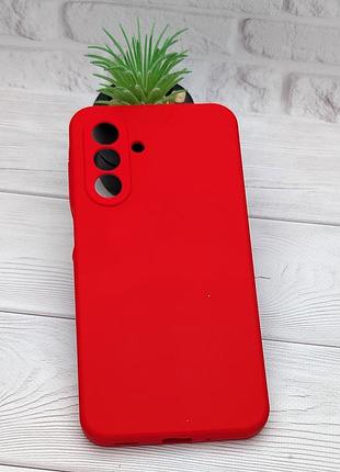 Уценка!!!! чехол silicone cover для samsung galaxy a17 5g / a176 бампер с микрофиброй красный уценка!!!!!
