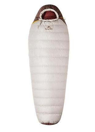 Спальник с натуральным пухом naturehike snowbird cnk2550ws014, р-р l, коричневый 400 г