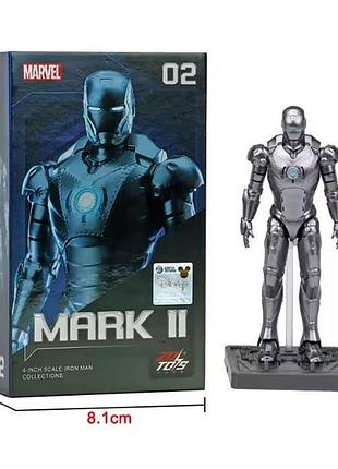 Колекційна екшн-фігурка залізної людини марвел mark ii. action figure marvel iron man mark ii, 11 см у коробці, колекційна модель