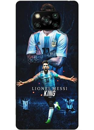 Силіконовий бампер чохол для xiaomi poco x3 з малюнком аргентина messi