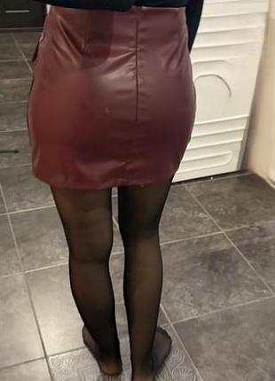 Шкіряна міні спідниця 2