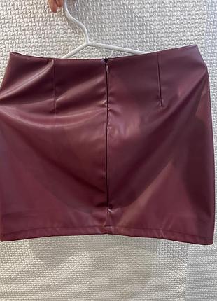 Шкіряна міні спідниця 4