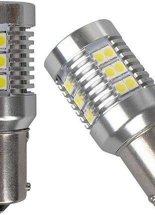 Светодиодные белые габаритные лампы ams longlife цоколь p21w l10 1156 canbus 6000k на 12v (2 года гарантия)