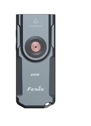Фонарь наключный fenix e06r серый