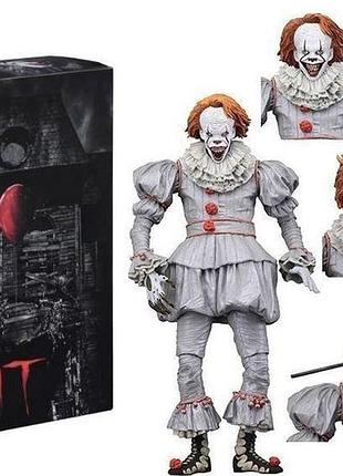 Коллекционная фигурка pennywise / пенниввайз из фильма "оно" (it) - экшн-фигура 18 см с аксессуарами и сменными головами / horror