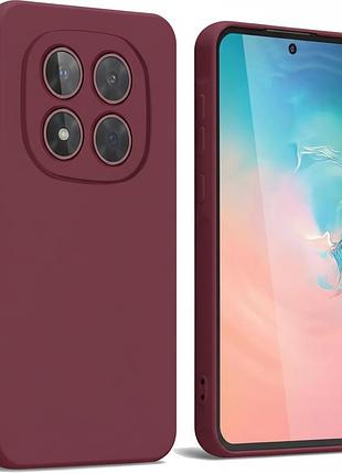 Чехол fiji full soft premium для poco m8 pro 5g противоударный бампер с микрофиброй bordo