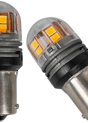 Светодиодные оранжевые габаритные лампы ams longlife цоколь p21w 1156 2200k на 12v (2 года гарантия)