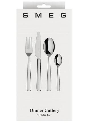 Набір столових приборів smeg dinner cutlery 4 предмети з нержавіючої сталі