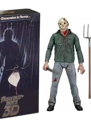 Колекційна фігурка жахів jason voorhees friday the 13th part 3 – екшн-фігура 18 см з аксесуарами / neca / 3d horror action figure