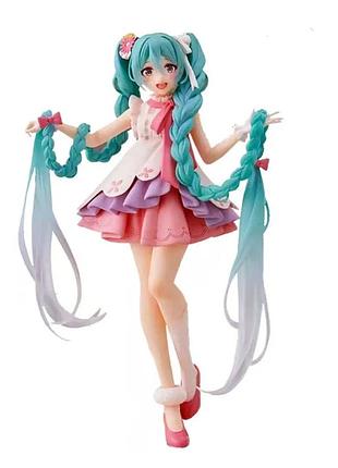 Коллекционная аниме фигурка hatsune miku (хацуне мику), 20 см, pvc статуэтка vocaloid, с подставкой