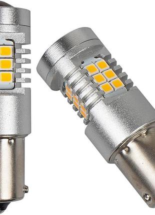 Светодиодные оранжевые габаритные лампы ams extreme цоколь p21w e8 1156 2200k на 12v (2 года гарантия)