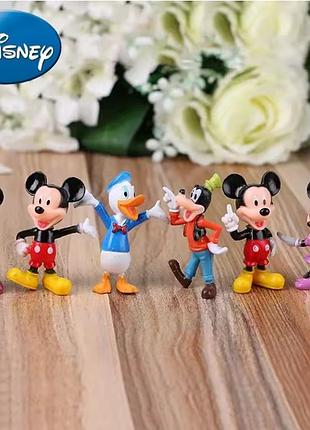 Набір фігурок disney 6 шт — міккі маус, міні маус, дональд дак, гуфі, колекційні іграшки