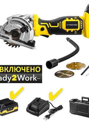 Пила циркулярная аккумуляторная мини trotec pcss 05-20v + кейс (4430000105)