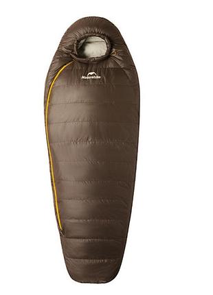 Спальник с натуральным пухом naturehike snowbird cnk2550ws014, р-р m, темно-коричневый 400 г