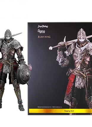 Колекційна екшн-фігурка элден ринг варграм свирепый волк elden ring vargram raging wolf elden ring figma, з мечем і щитом, action